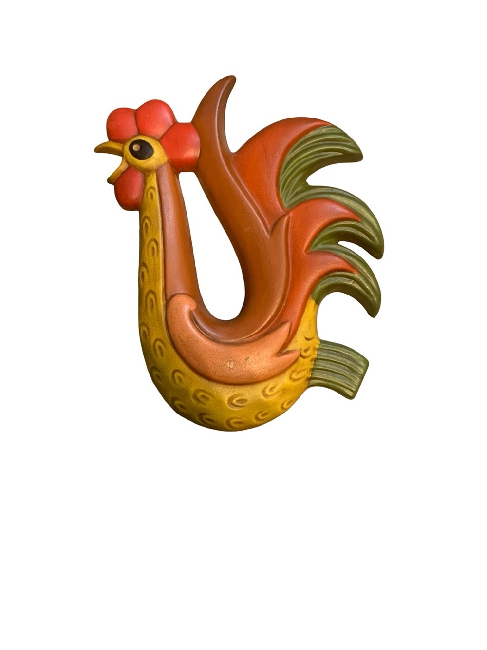 Vintage Plaster Rooster Hanging Chalkware Wall‎ Plaque